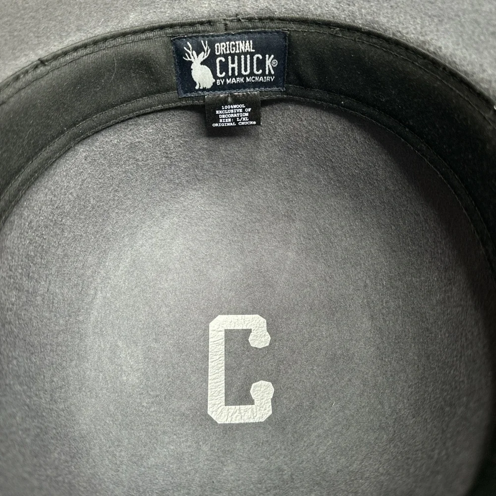 Mark Mcnairy  Gray Felt Fedora Hat with Wide Brim - Picture 2 of 3